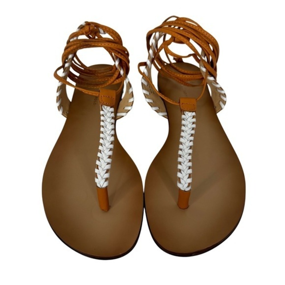 Anthropologie Tie Up Thong Sandals in Cedar/EU Size 38 US‎ 7